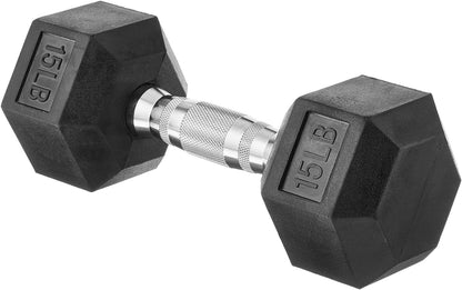 Basics Rubber Hex Dumbbell Hand Weight