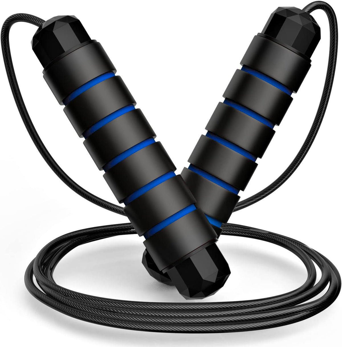 Tangle-Free Speed Jump Rope with Ball Bearings, Adjustable Steel Cable